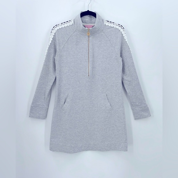 LILLY PULITZER Skipper Popover Dress - Heather Seaside Grey - Picture 5 of 7